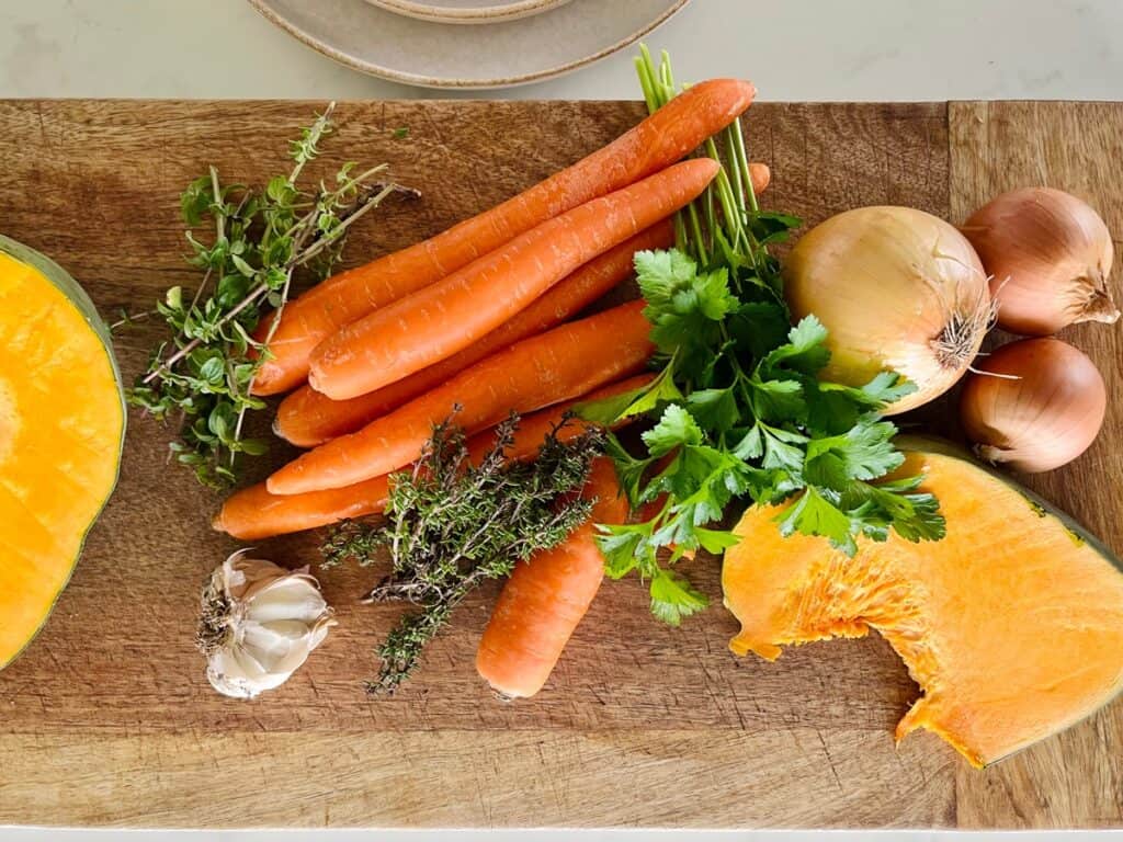 Vegetables for farmhouse pumpkin soup